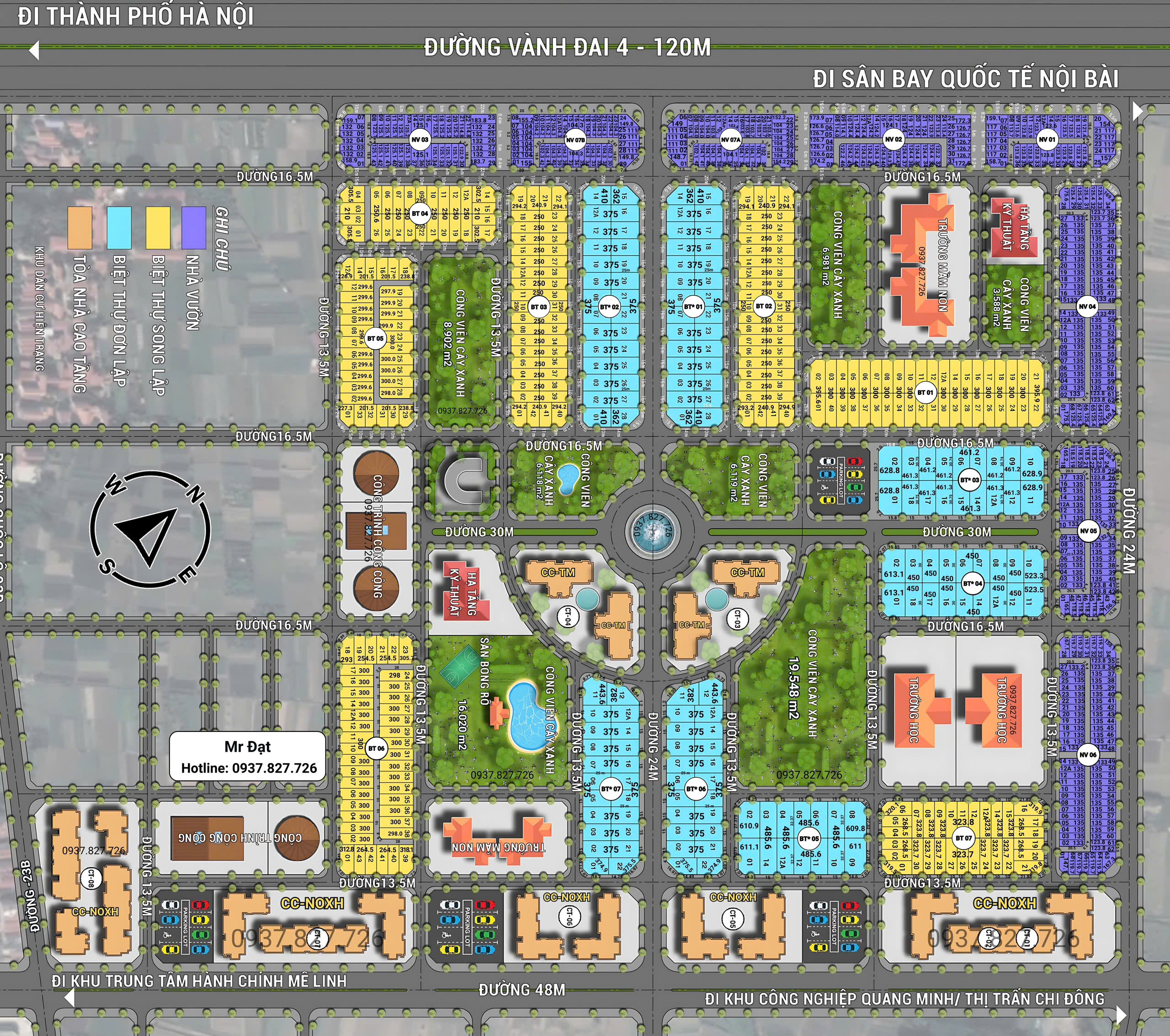 Mặt bằng dự án HUD Mê Linh Central