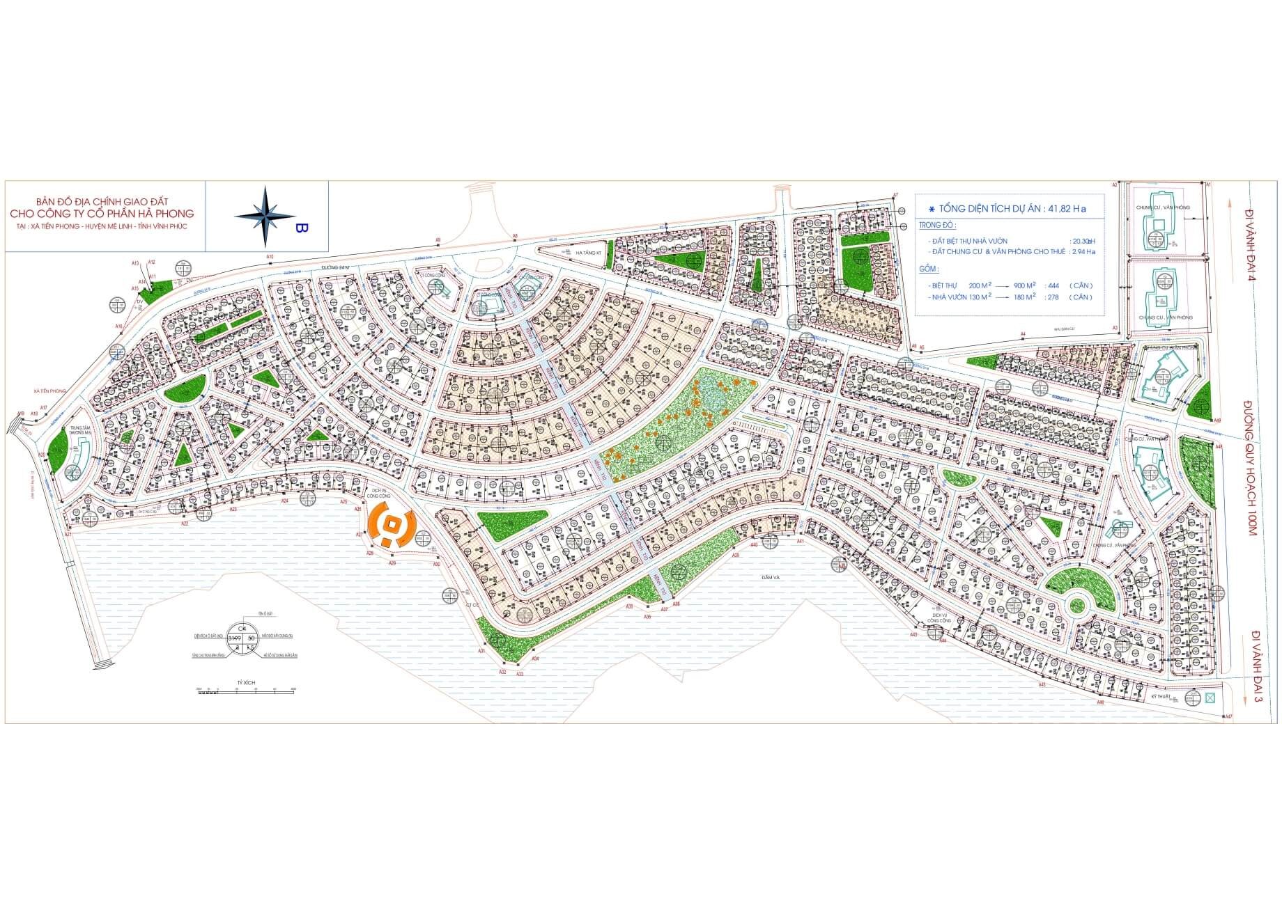 Mặt bằng khu đô thị Hà Phong