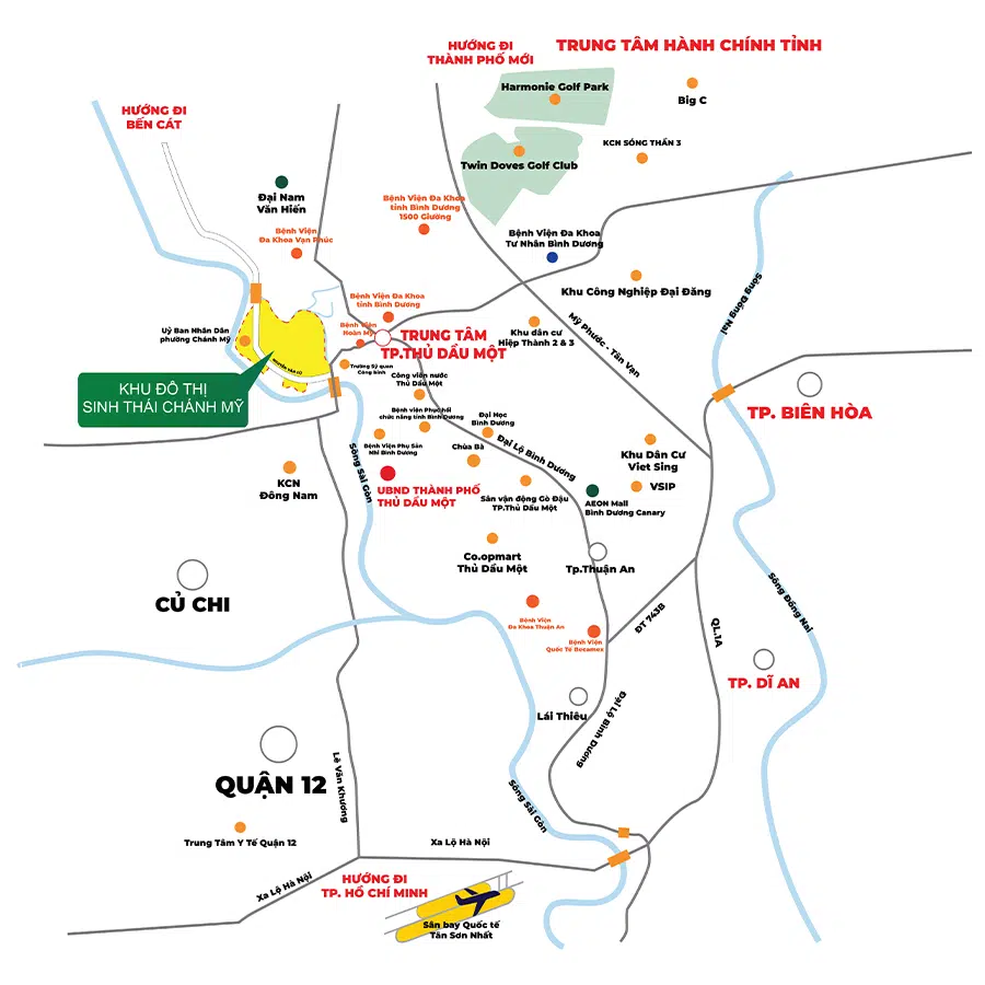 Vị trí Khu đô thị sinh thái Chánh Mỹ