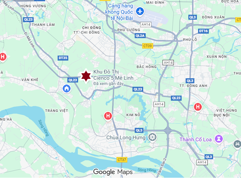 Vị trí Cienco 5 Mê Linh