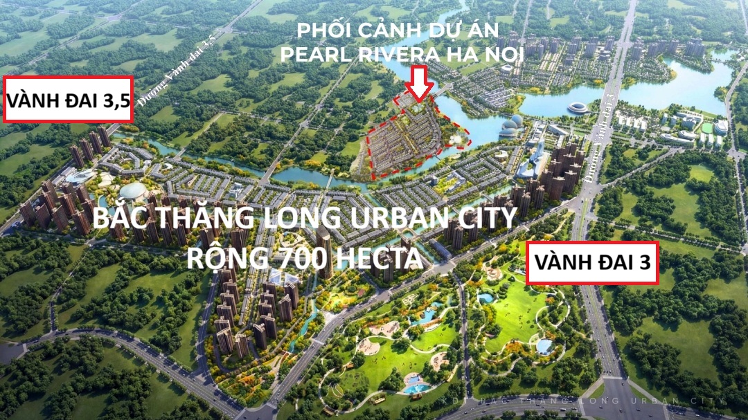 Vị trí shophouse Pearl Rivera Hà Nội rất đắc địa
