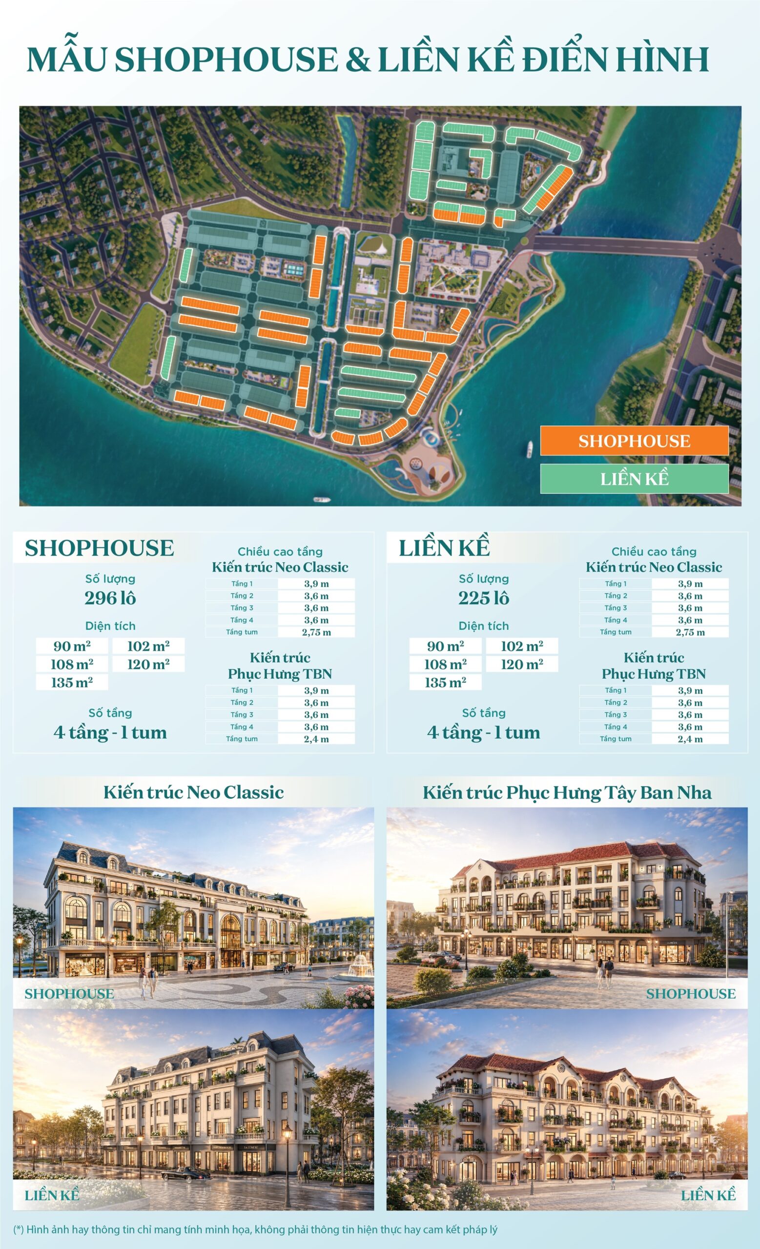 Mẫu shophouse view hồ Vân Trì điển hình